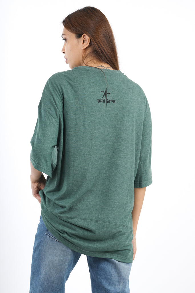 ISRONAUT RLVTD Drop Shoulder T-Shirt in Bottle Green