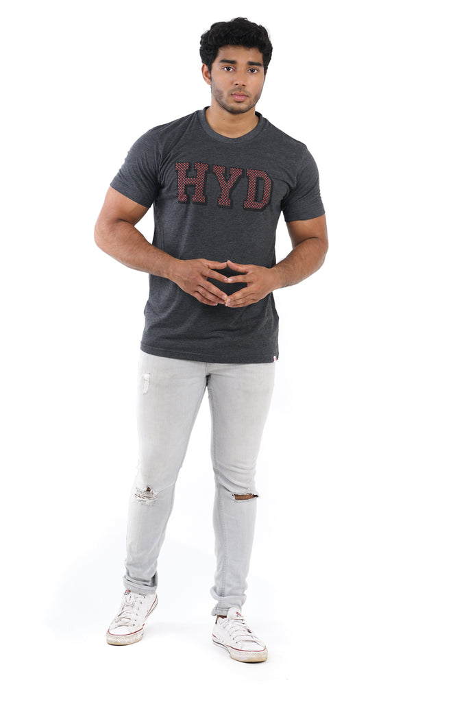 HYD Dotted T-Shirt in Charcoal