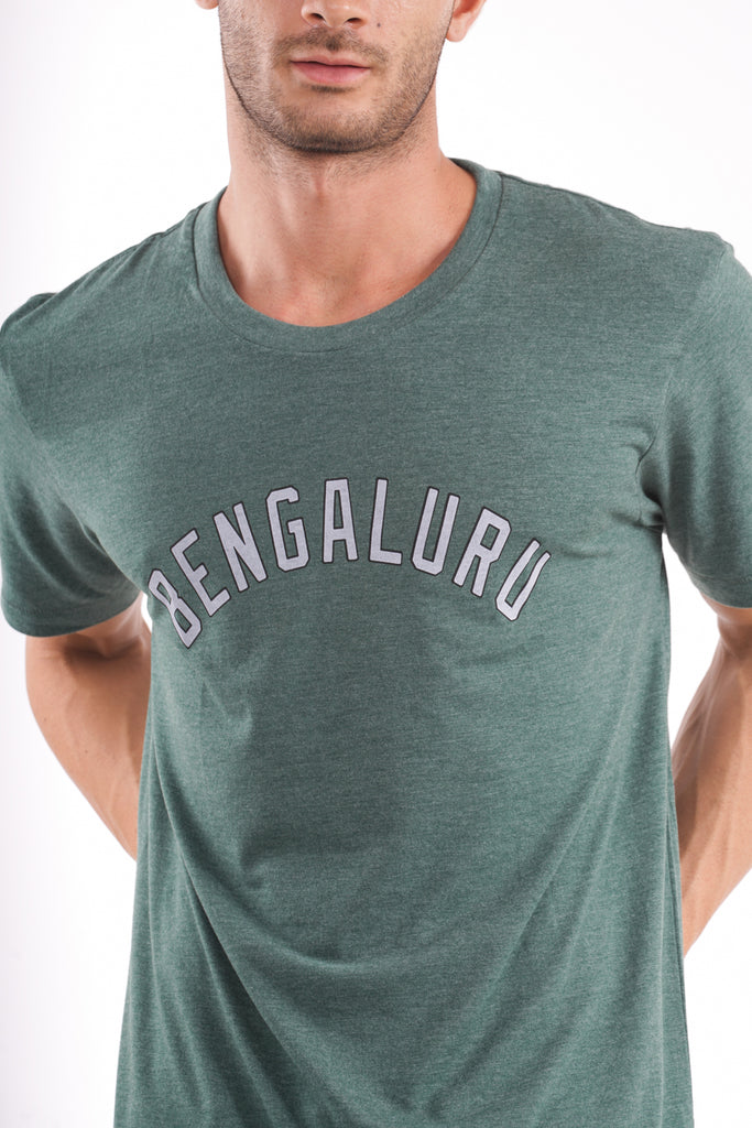 Bengaluru Curvedtypo T-Shirt in Bottle Green