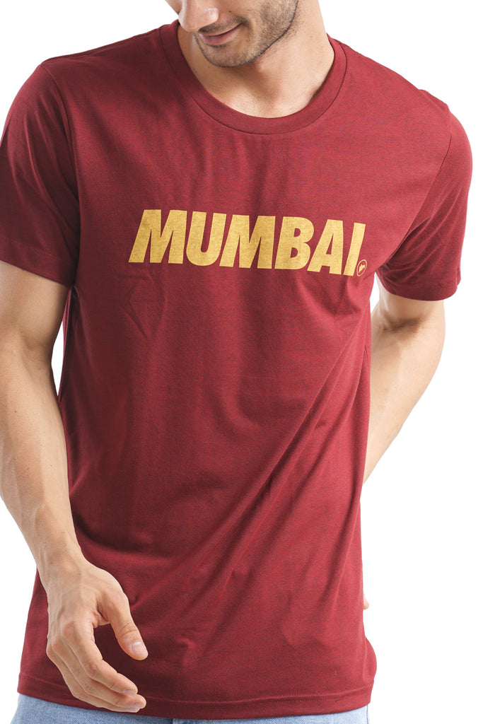 Mumbai Bold Map T-Shirt in Wine