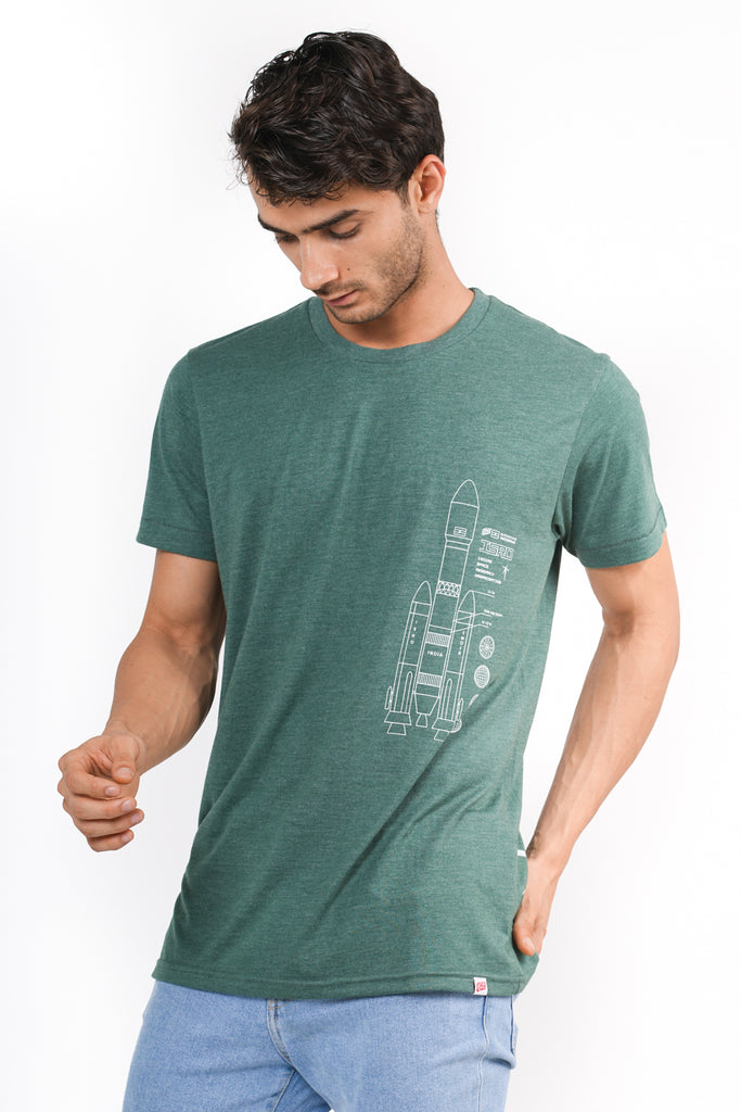 ISRO GSLV T-Shirt in Bottle Green