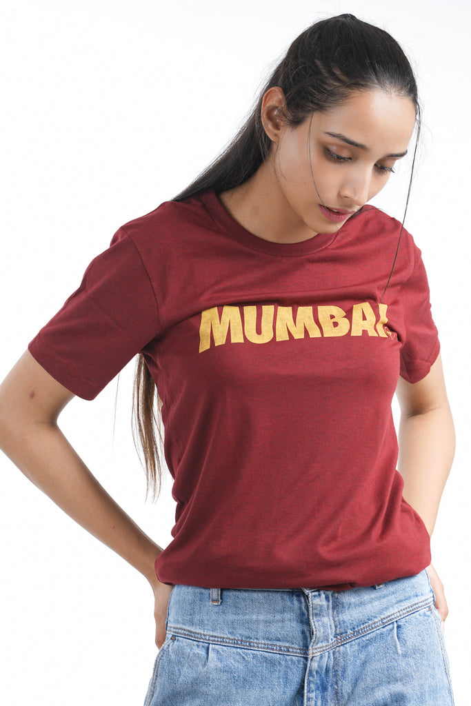 Mumbai Bold Map T-Shirt in Wine