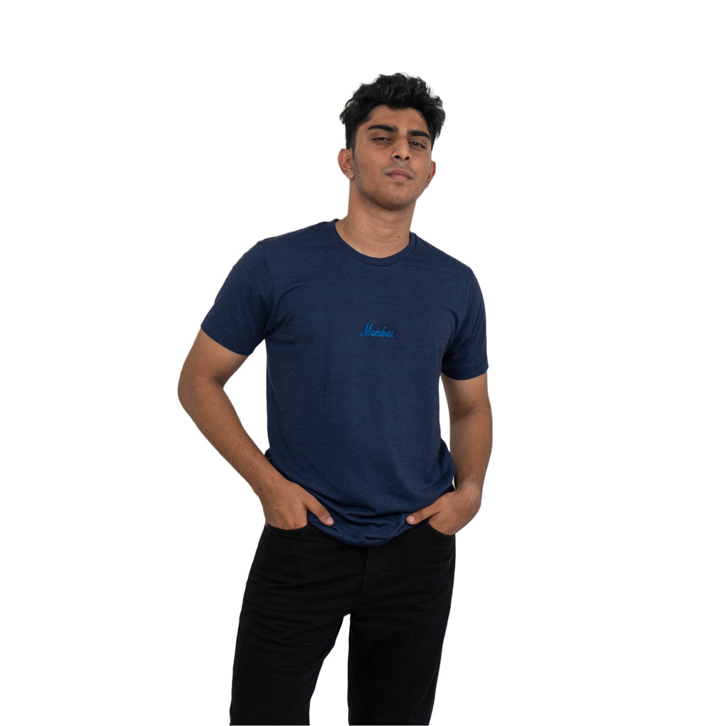 Mumbai Embroidery T Shirt in Navy